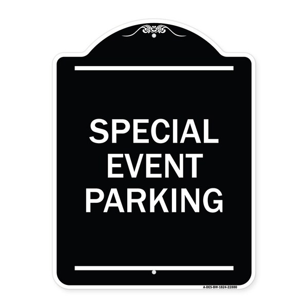 Special Event Parking Heavy-Gauge Aluminum Architectural Sign, 24" x 18", BW-1824-22880